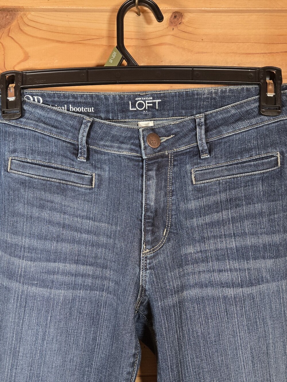 Ann Taylor Loft Women's Blue Jeans Original Bootcut 12 Petite Mid Rise Denim